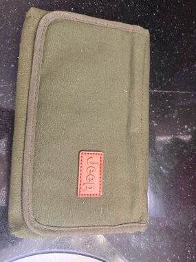 Jeep army green canvas owners manual case pouch factory original